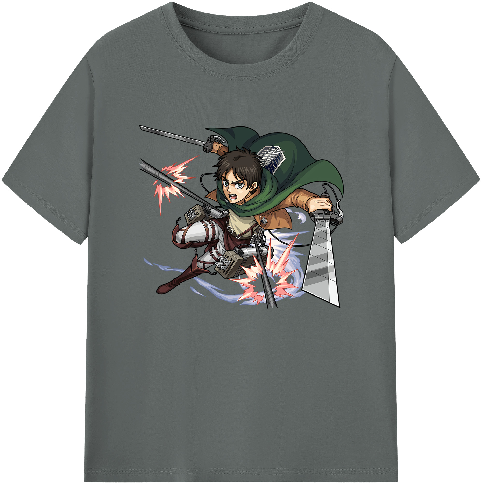 （画像用） 進撃の巨人 エレン･イェーガー Attack on Titan Eren Jäger 綿100％ メンズ半袖Tシャツ｜肌触りやわらか＆通気性